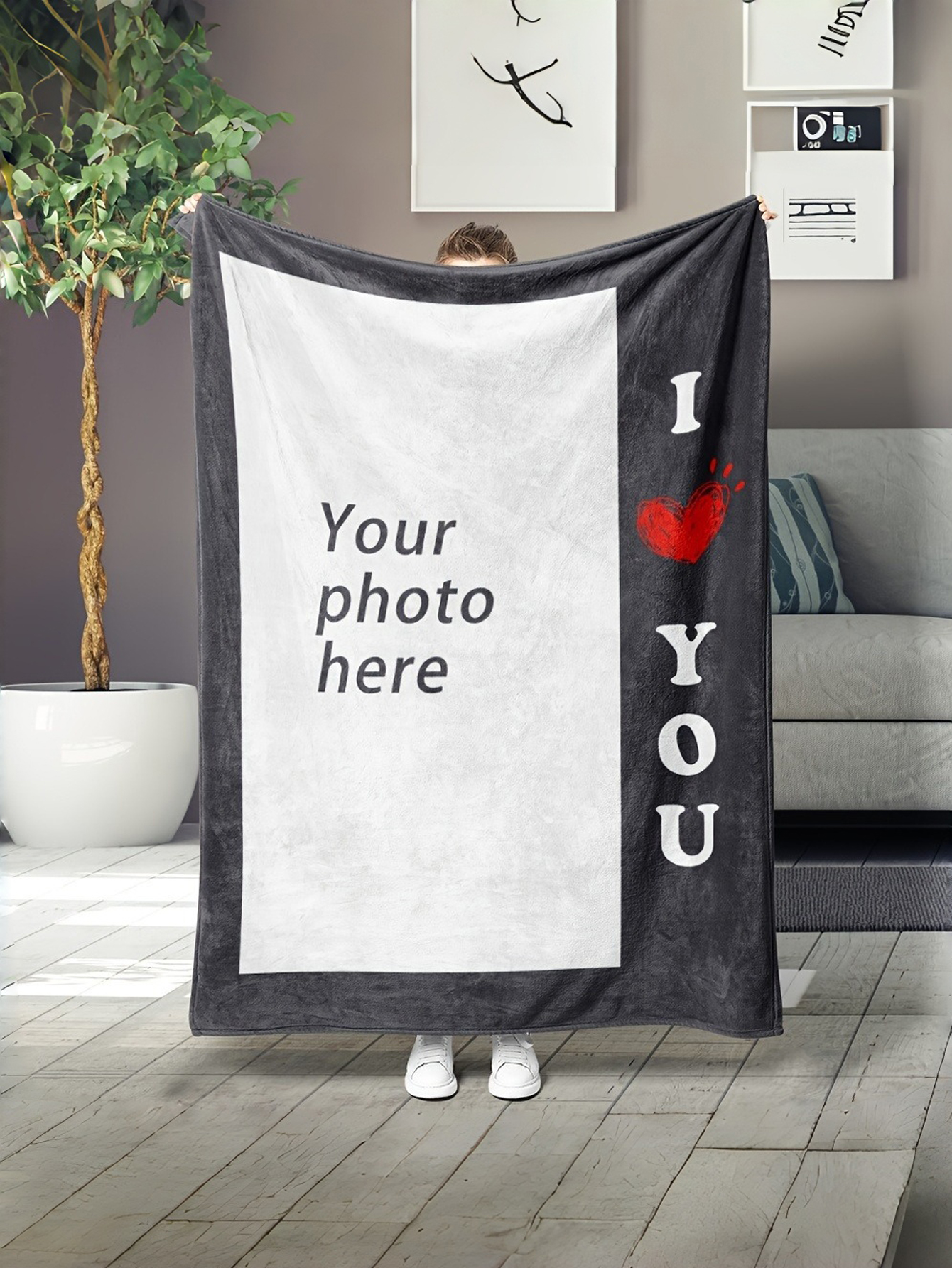 Custom Photo Flannel Love Blanket